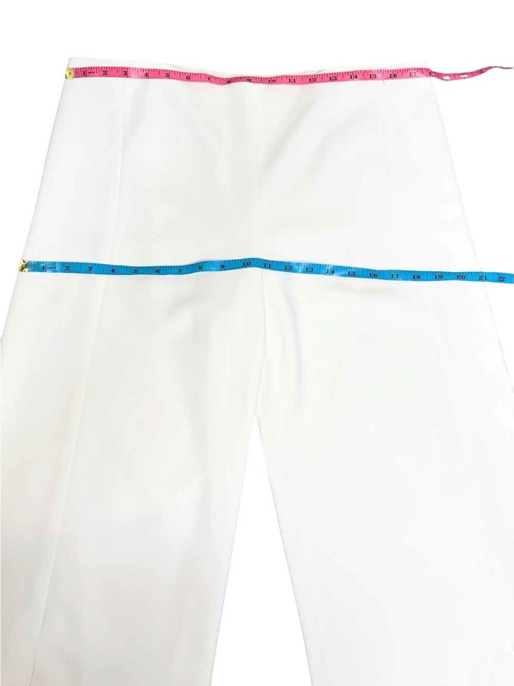 The Row Ivory Cropped Split Hem Trousers Pants Size 12 Silk Lined - Picture 3 of 13